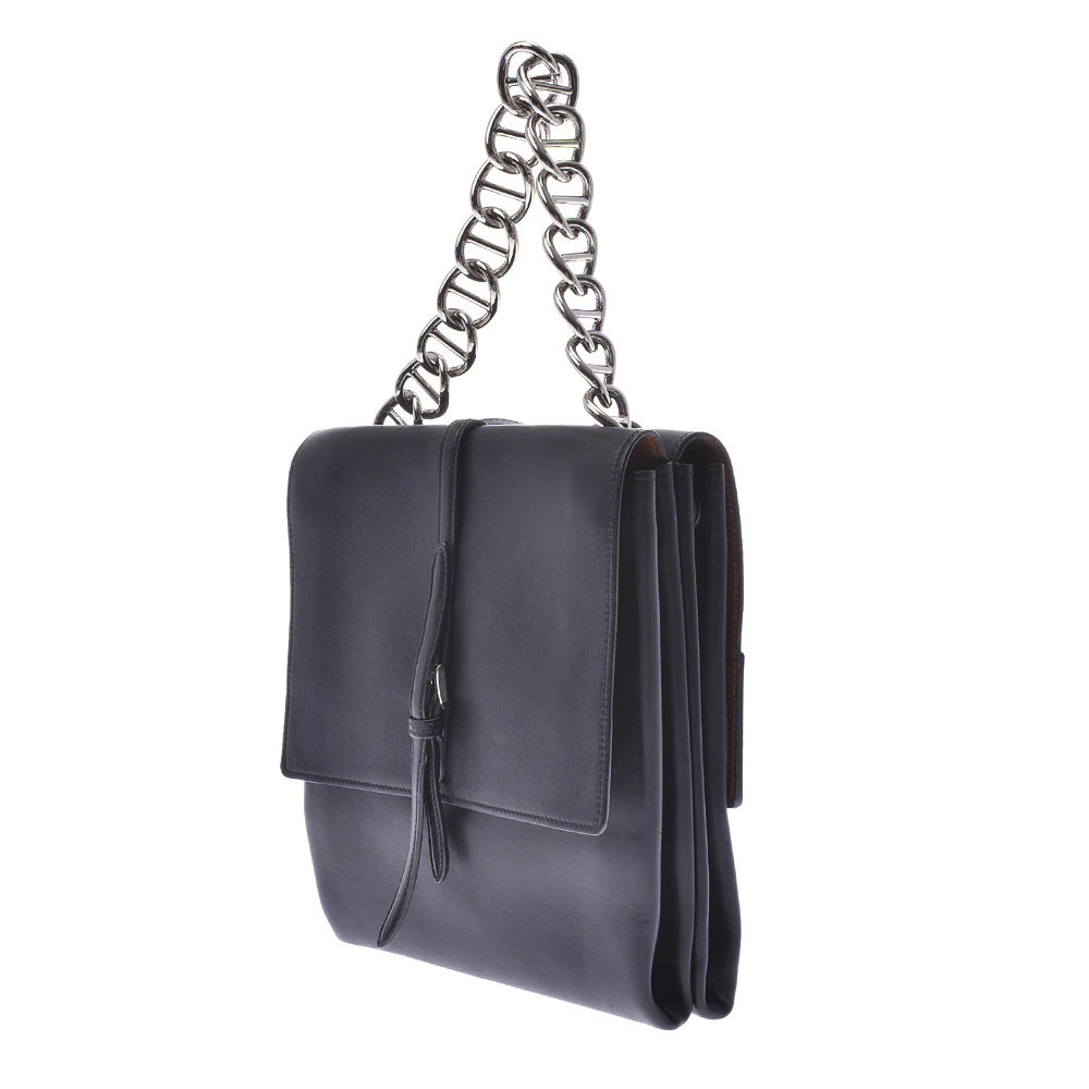 Prada handbag black bag calfskin shoulder Black